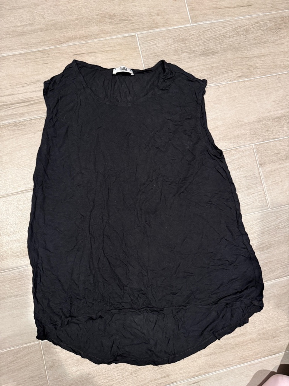 PAIGE Black Relaxed Scoop Neck Tank